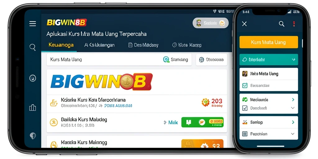 Screenshot utama aplikasi BIGWIN88 menampilkan antarmuka Kurs Mata Uang.