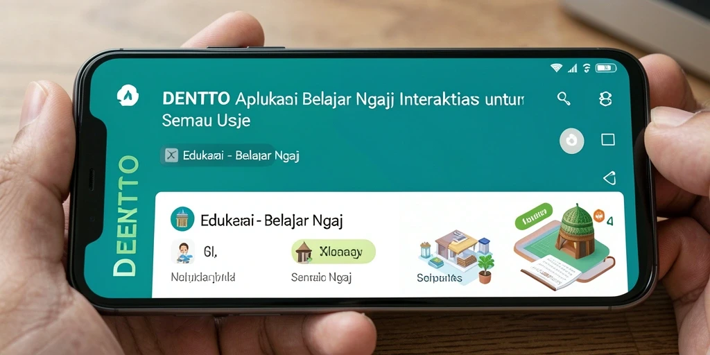 Tampilan antarmuka DENTOTO yang user-friendly untuk belajar ngaji.