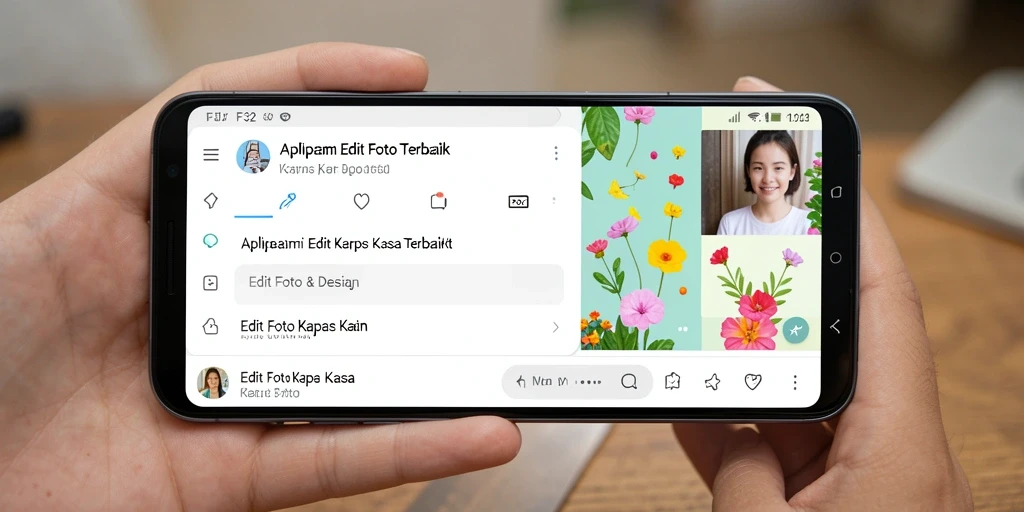 Antarmuka F32 yang menarik dan fungsional untuk edit foto kertas kaca.