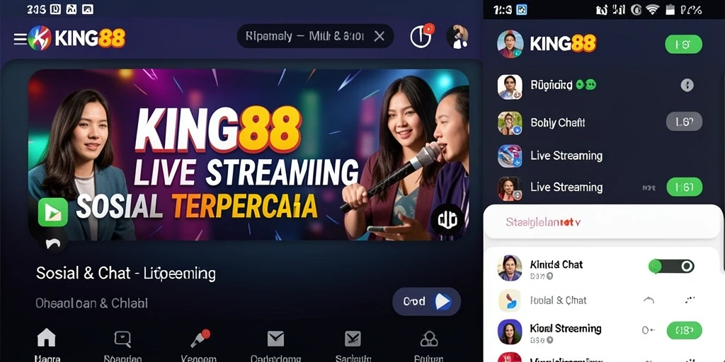 Tampilan antarmuka <strong>KING88</strong> yang modern dan fungsional untuk Live Streaming.