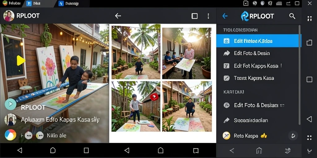 Tampilan antarmuka RPLOOT yang menawan dengan efek edit foto kertas kaca.