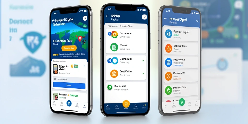 Antarmuka RPRR menampilkan kemudahan navigasi dalam transaksi Dompet Digital.