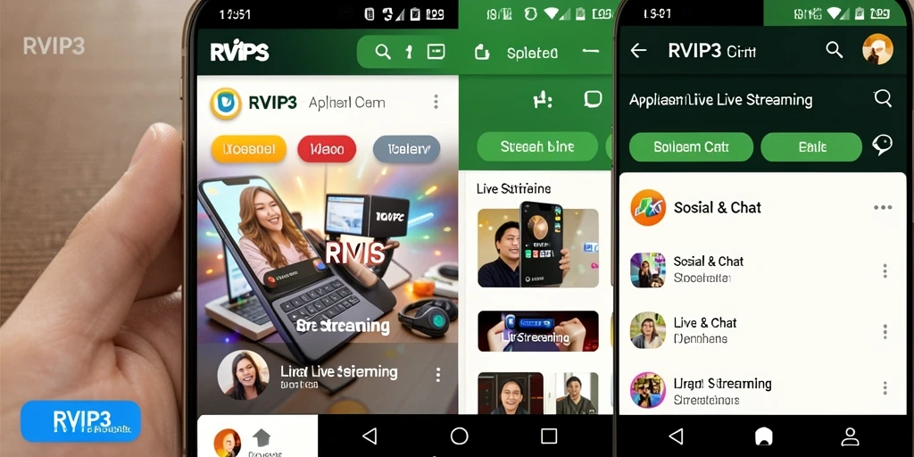 Tampilan antarmuka RVIP3 yang menarik dari fitur Live Streaming.